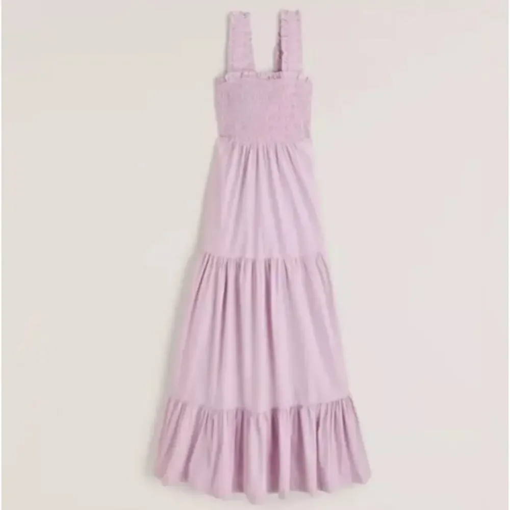 ABERCROMBIE & FITCH Smocked Bodice Easy Maxi Dress Lavender Pink Sz S $109 {R19}